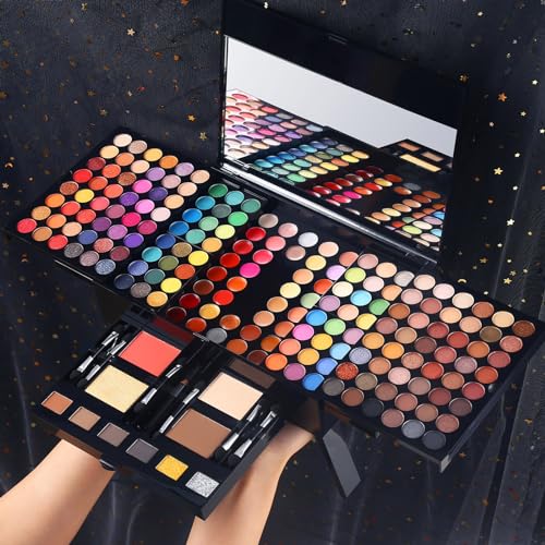 All in One Makeup Kit - 144 Eyeshadow, Lip Gloss, Concealer, Eyeliner & Brushes - Variation 05