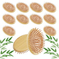 Bamboo Hair Brush 12 Pack for Scalp Massage, Hair Growth & Anti-Static