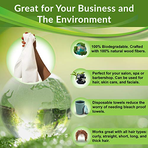 Biodegradable Salon Hair Towels Small - Disposable Hair & Spa Towels for Women