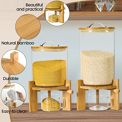 8L Glass Rice Dispenser with Airtight Lid & Measuring Cup - Durable Kitchen Storage