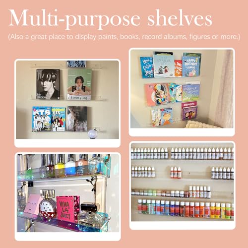15 Inch Iridescent Nail Polish Wall Rack with 6 Shelves - Organizer & Display