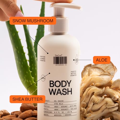DedCool Xtra Milk Hydrating Vegan Body Wash - 8.5 fl oz, Moisturizing & Cleanser with Soft Scent