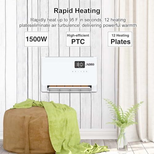 Wall-Mounted Space Heater with Thermostat & Remote Control