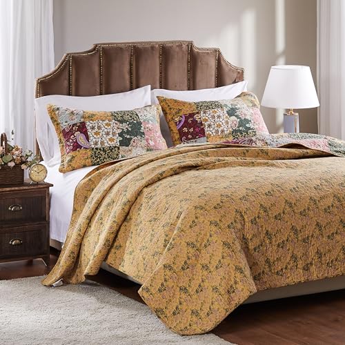 Greenland Home Antique Patchwork Cotton Quilt Set King California King 3-Piece