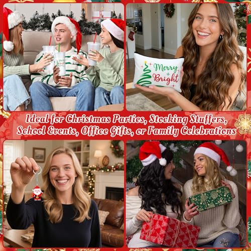 Christmas Gift Set with Tumblers Socks Makeup Bags & Keychains - Merry Christmas Variation
