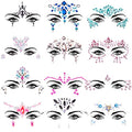 SIQUK 12 Sets Face Jewels Mermaid Face Gems Face Rhinestone Temporary Tattoos Crystal Tears Gems Stones for Race Carnival Festival Party