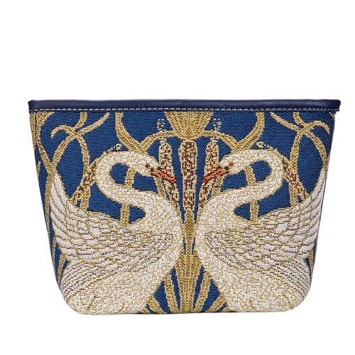 Tapestry Cosmetic Bag for Women - Swan Design Travel Makeup Organizer