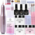 Acrylic Nail Kit with Drill - Beginner Set with 20g Clear Pink White Powder