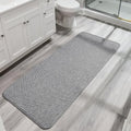 Grey 3'x6' Ultra Thin Non-Slip Bathroom Runner Rug - Quick Dry, Machine Washable