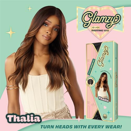 Sensationnel Glamzy Lace Part Wig Thalia 1B Offblack Natural Looking Synthetic Wig