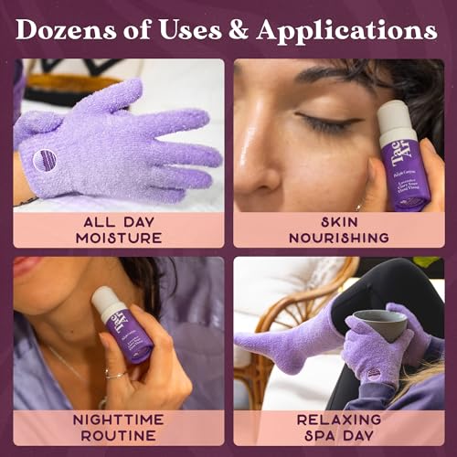 Purple Canyon Fuzzy Socks & Gloves and Essential Oil Balm Spa Kit | Purple Socks and Gloves Infused with Aloe Vera and Vitamin E Oil | Beeswax Miracle Balm for Cracked Heel Repair and Foot Care