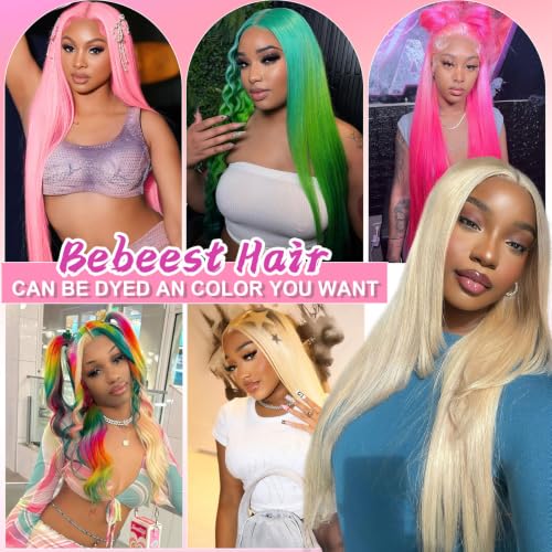 Blonde 13x6 Lace Front Human Hair Wig 30 Inch Straight 180 Density - Variation: Blonde Human Hair / 30 Inch