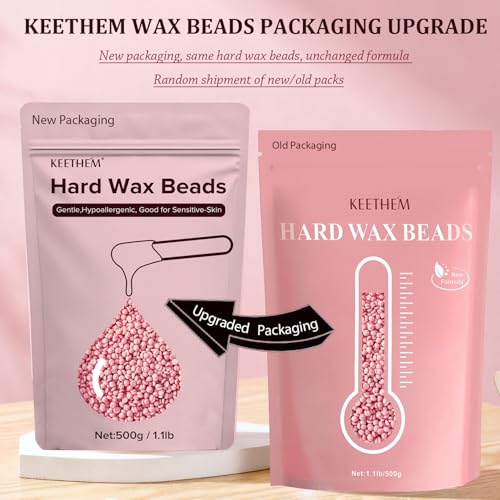 500g/1.1lb Wax Beads Suitable for Coarse Hair Removal,Hard Wax Beads Brazilian Bikini Waxing At Home, Wax Beans for Women Men Face, Eyebrow, Body, Legs, Armpit(Cream)