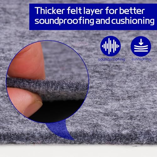 9x12 Ft Non Slip Rug Pad - Extra Large Felt Under Rug Cushioning, Carpet Padding for Hardwood & Tile Floors - Keeps Rugs Secure - Rectangular
