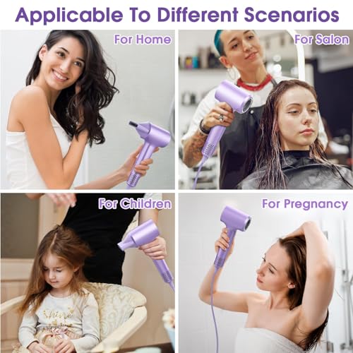 Purple High-Speed Brushless Hair Dryer 110,000 RPM for Fast Drying & Shine