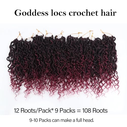 8 Inch Goddess Locs Crochet Hair Pack of 9 for Black Women - Faux Soft Locs