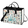 LEVLO Holly Golightly Cosmetic Makeup Bag - Unisex Adult - Light Black Cartoon Canvas Cosmetic Bag - 9.05 x 6.69 x 0.3 inches - Zipper Closure - Makeup, Travel, Gift