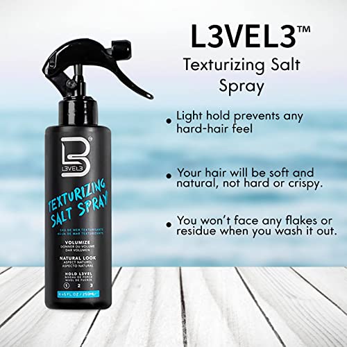 L3 Level 3 Sea Salt Texturizing Spray 8.45 Fl Oz Pack of 3 - Beachy Waves & Light Hold