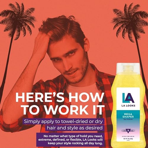 Mega Hold Hair Gel 20oz - Strong Styling Control & Shine, 6 Pack