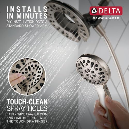 Dual Shower Head with Handheld Spray Satin Nickel - 4 Spray Options, 2.5 GPM