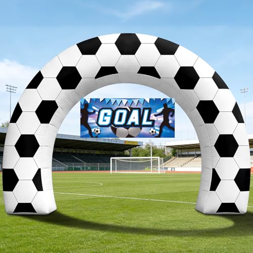 8FT Giant Soccer Inflatable Arch Match Day Party Decor - Waterproof & LED Lights