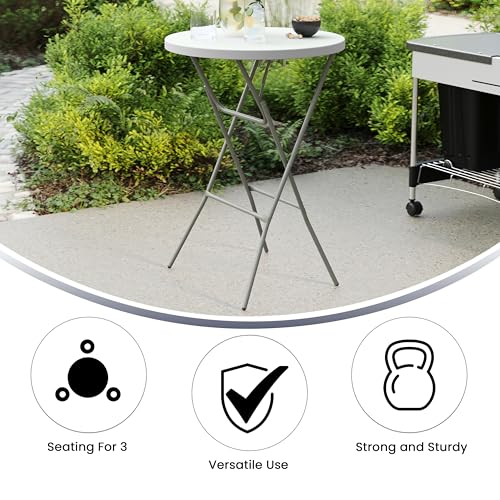 White Folding Round Table 32-Inch for Events & Indoor Outdoor Use - Set of 1