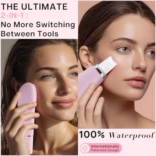 2-in-1 Silicone Facial Cleansing Brush & Blackhead Remover - Waterproof Skin Spatula Duo