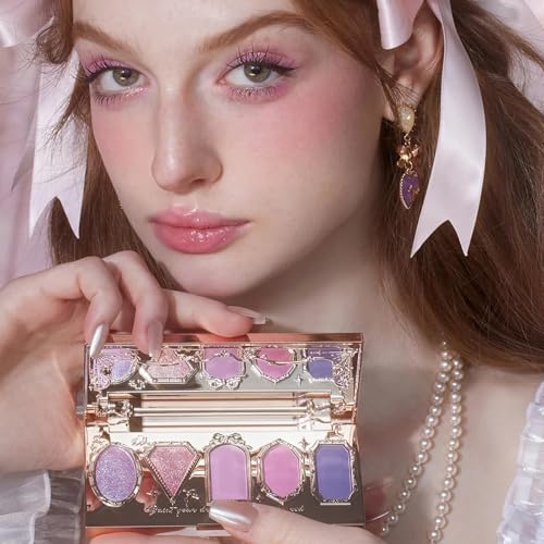 Flower Knows G01 Starmoon Strawberry Violet & Pink Eyeshadow Palette, 0.21 oz