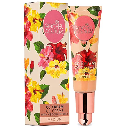 Rachel Couture CC Cream | Color Correcting Cream with Hyaluronic Acid | Full Coverage Foundation & Hydrating Anti-Aging Serum | Vegan & Cruelty Free - 1.18 Fl Oz - Medium