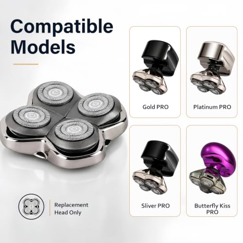 2 Pack Compatible Skull & Pitbulls Shaver Pro 4 Replacement Blades - Precision & Flex System