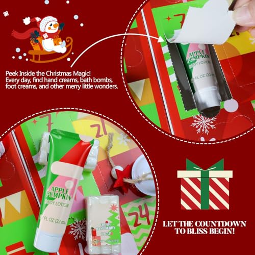 BFFLOVE Red Beauty Advent Calendar 2025 with Hand Cream & Spa Gifts for Women & Girls