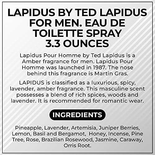 Men's Eau De Toilette Spray - Herbal, Fruity, Citrus, Floral, Wood, Musk 3.3 Oz