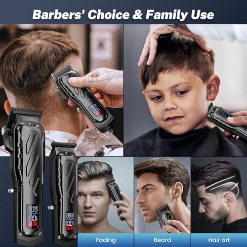 Brightup Professional Hair Clippers & Trimmers Set for Men - Powerful Motor, USB Charging, Adjustable Blades