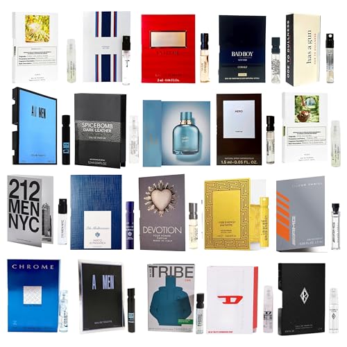 Men's Cologne Sample Set - 10 Designer Fragrance Vials 0.05 Fl Oz Each