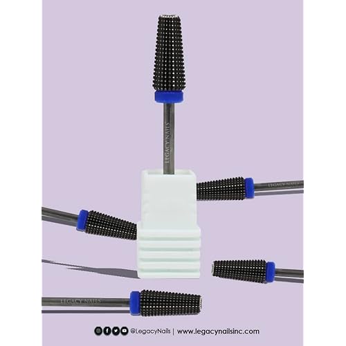 Legacy Nails Professional 5IN1 CARBIDE NAIL DRILL BIT Cleans Shapes Cuts Smoothens and Removes Acrylic or Gel Nails, Stainless-Steel