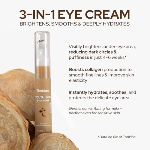 Youth Caffeine Eye Cream for Dark Circles & Wrinkles - Brightening & Anti-Aging