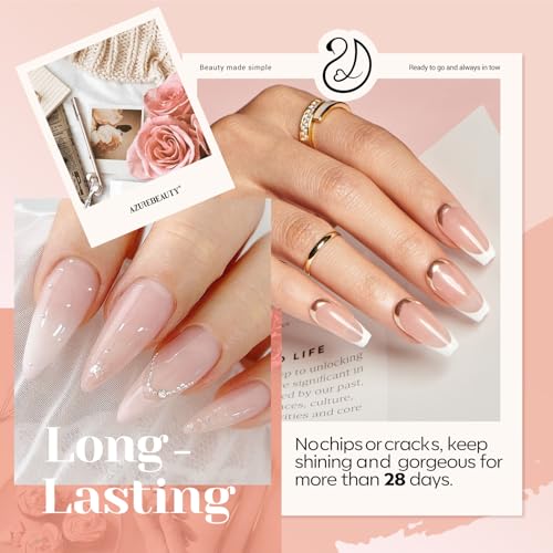 AzureBeauty Nude Pink Jelly Translucent Dip Powder Nail Kit – Long-Lasting Natural Finish