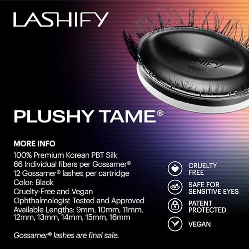 False Eyelashes - Gossamer 12mm Plushy Tame Lashes in Black - Easy DIY Voluminous Natural Look