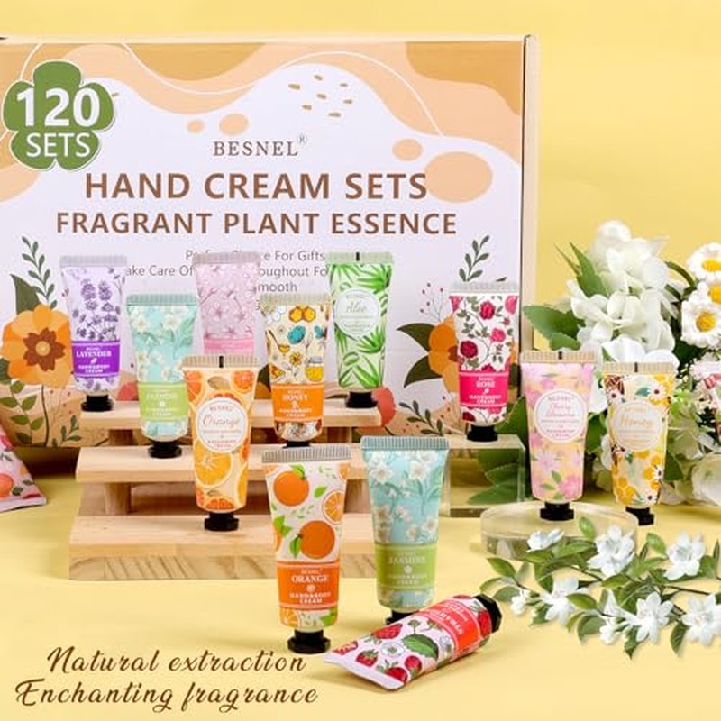 120 Pack Hand Cream Gift Set For Women, Mini Hand Lotion Travel Size in Bulk for Dry Cracked Hands, Mothers Day Gifts,Teacher Appreciation Gifts,Thanksgiving Gift, Bridesmaid Gift,Party Favors