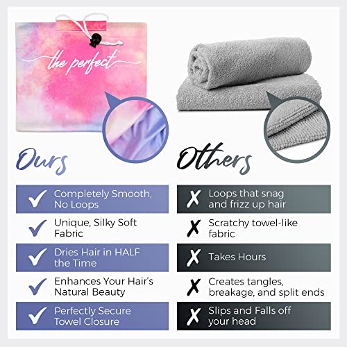 Watercolor Microfiber Hair Towel Wrap for Women – Large Fast Drying Curl & Straight Hair Variant 1