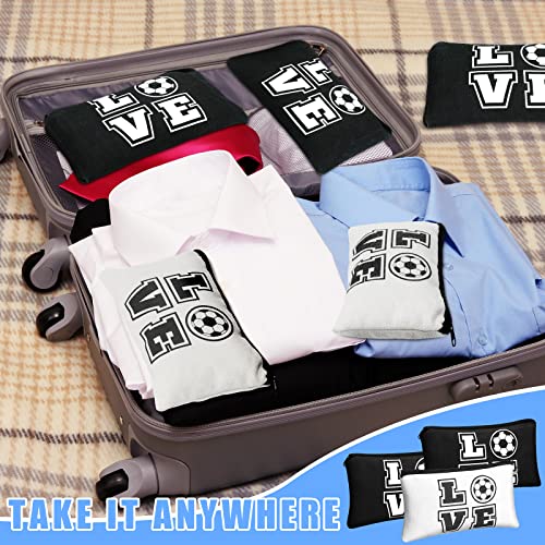 Amylove 20Pcs Soccer Makeup Bags Gift Set – Canvas Cosmetic Bags for Girls