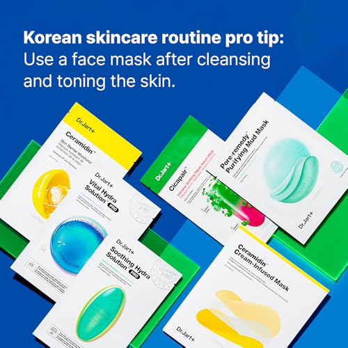 Dr.Jart+ Hydrating & Soothing Face Mask Set - 4 Korean Skin Care Masks, Hydrating & Calming, Sensitive Skin