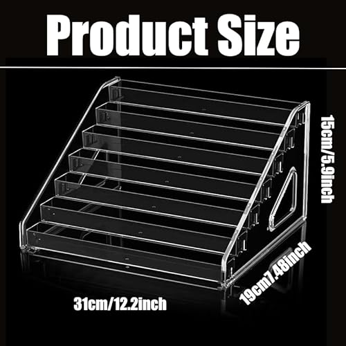 Acrylic Nail Polish Organizer Rack,2 Pcs 7 Tier Nail Polish Holder Stand,Sunglass Organizer, Essential Oils Storage Shelf, Holds Up to 84 Bottles