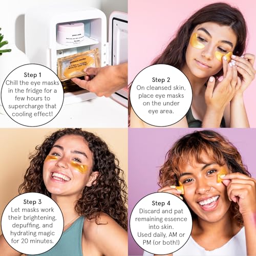 Under Eye Mask Set for Dark Circles Puffy Eyes & Wrinkles - 72 Pairs, Gold, Pink & Blue