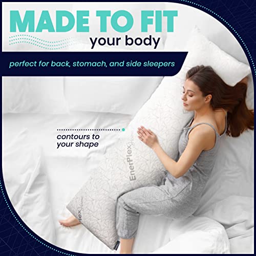 Adjustable Body Pillow for Adults 54 x 20 Inch Memory Foam Pregnancy Pillow with Plush Cover