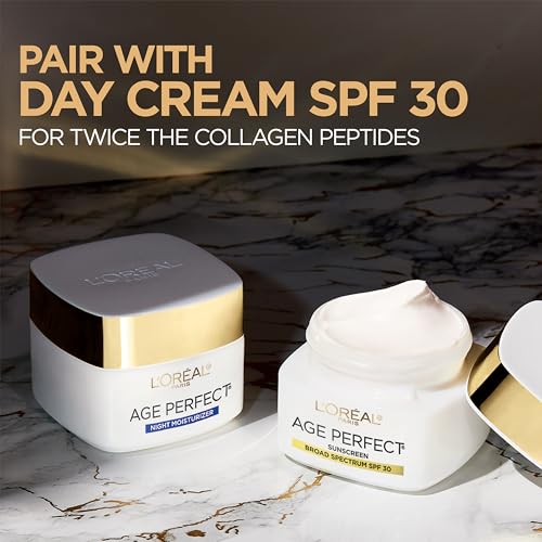 L'Oreal Paris Age Perfect Collagen Night Moisturizer 2.5 oz Pack of 2 - Anti-Aging Skin Care