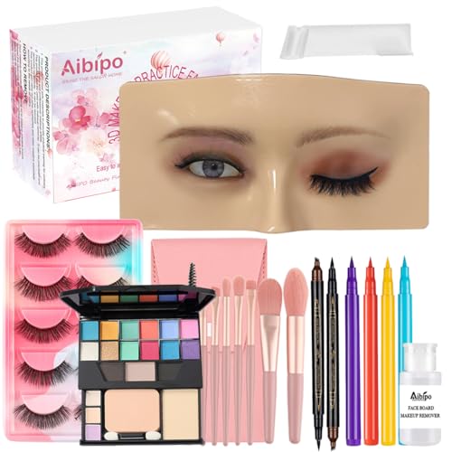 White Makeup Practice Mannequin Face with 3D Reusable Face for Beginners & Artists