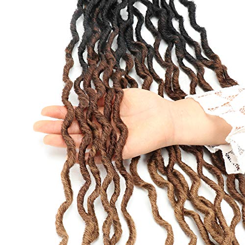 Eliza 24 Inch Wavy Gypsy Faux Locs Crochet Hair OM3T3027 - 7 Packs Goddess Locs for Black Women