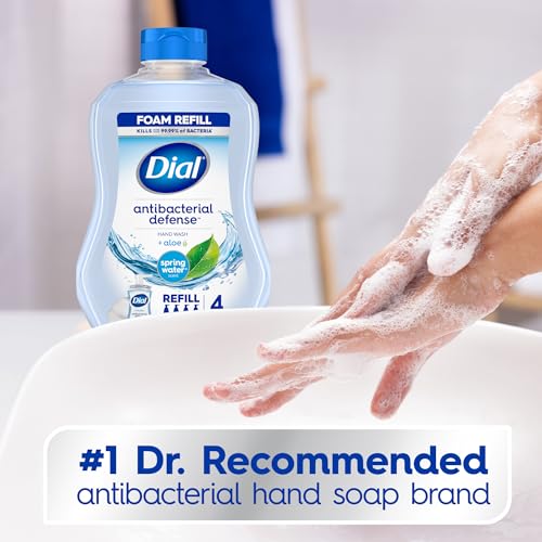 Dial Antibacterial Foaming Hand Soap Refill with Aloe & Spring Water Scent - 4 Pack, 30 Fl Oz Each