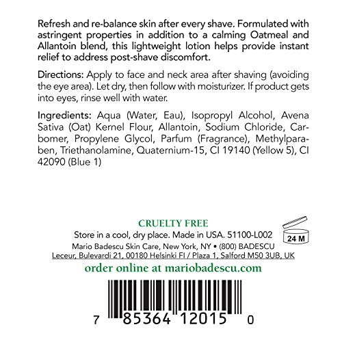 Mario Badescu 4oz Protein After Shave Lotion for Sensitive Skin - Minimizes Razor Burn & Ingrown Hairs